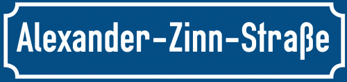 Straßenschild Alexander-Zinn-Straße