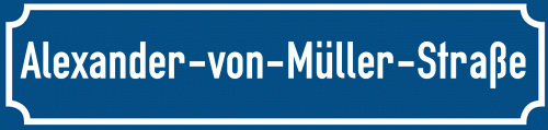 Straßenschild Alexander-von-Müller-Straße zum kostenlosen Download