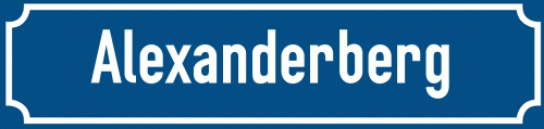 Straßenschild Alexanderberg