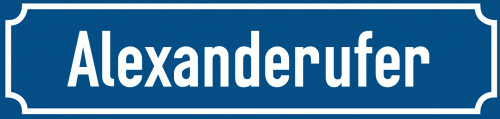 Straßenschild Alexanderufer