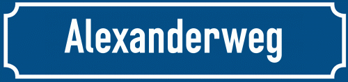 Straßenschild Alexanderweg