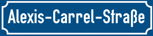 Straßenschild Alexis-Carrel-Straße zum kostenlosen Download