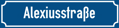 Straßenschild Alexiusstraße zum kostenlosen Download