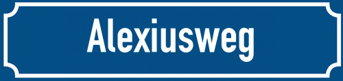 Straßenschild Alexiusweg