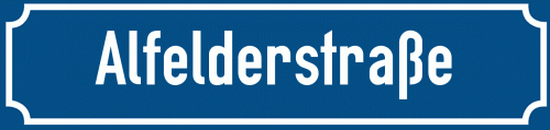 Straßenschild Alfelderstraße zum kostenlosen Download