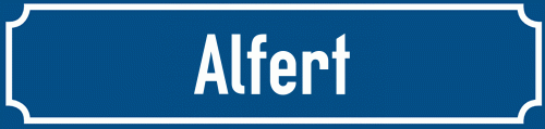 Straßenschild Alfert