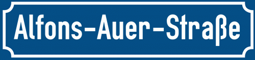 Straßenschild Alfons-Auer-Straße