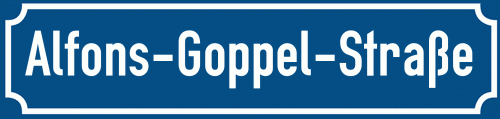 Straßenschild Alfons-Goppel-Straße