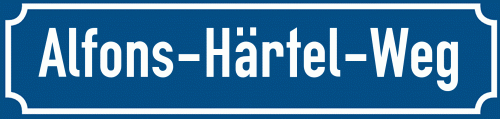Straßenschild Alfons-Härtel-Weg