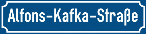 Straßenschild Alfons-Kafka-Straße