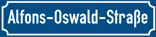 Straßenschild Alfons-Oswald-Straße zum kostenlosen Download