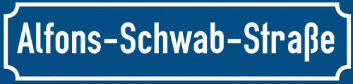 Straßenschild Alfons-Schwab-Straße