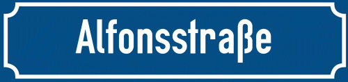 Straßenschild Alfonsstraße zum kostenlosen Download