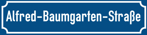 Straßenschild Alfred-Baumgarten-Straße