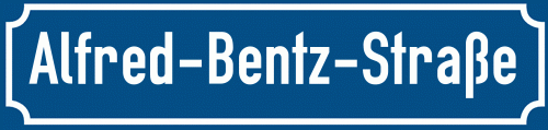 Straßenschild Alfred-Bentz-Straße