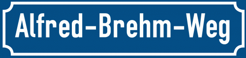 Straßenschild Alfred-Brehm-Weg