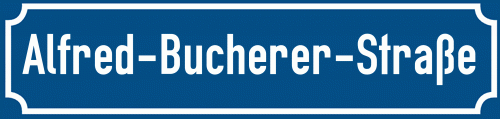 Straßenschild Alfred-Bucherer-Straße