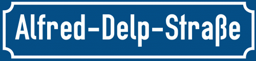 Straßenschild Alfred-Delp-Straße zum kostenlosen Download