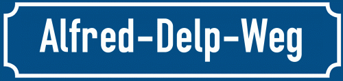 Straßenschild Alfred-Delp-Weg