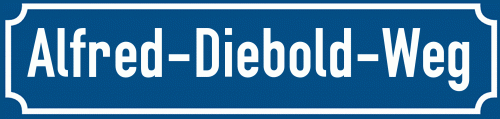 Straßenschild Alfred-Diebold-Weg