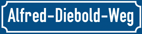 Straßenschild Alfred-Diebold-Weg zum kostenlosen Download