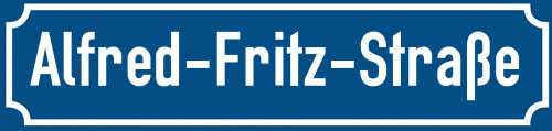 Straßenschild Alfred-Fritz-Straße