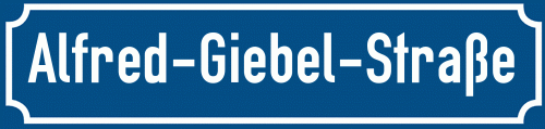 Straßenschild Alfred-Giebel-Straße