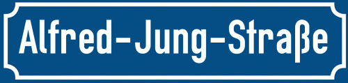 Straßenschild Alfred-Jung-Straße