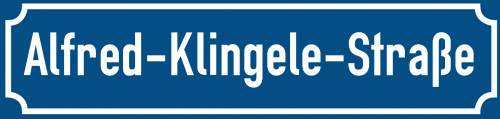 Straßenschild Alfred-Klingele-Straße