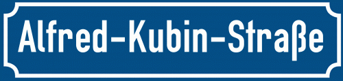 Straßenschild Alfred-Kubin-Straße