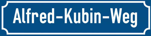 Straßenschild Alfred-Kubin-Weg