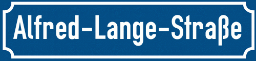 Straßenschild Alfred-Lange-Straße