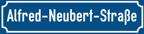 Straßenschild Alfred-Neubert-Straße zum kostenlosen Download