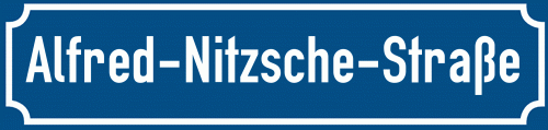 Straßenschild Alfred-Nitzsche-Straße