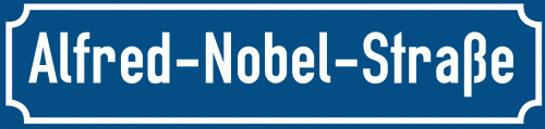 Straßenschild Alfred-Nobel-Straße zum kostenlosen Download