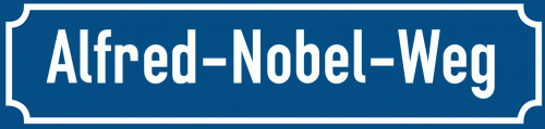 Straßenschild Alfred-Nobel-Weg