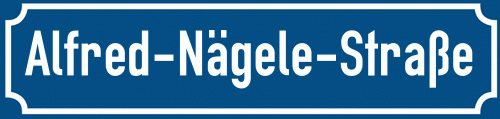 Straßenschild Alfred-Nägele-Straße zum kostenlosen Download