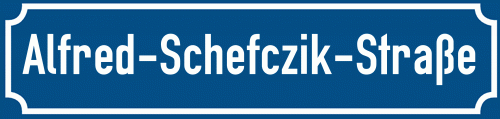 Straßenschild Alfred-Schefczik-Straße