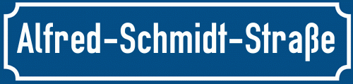 Straßenschild Alfred-Schmidt-Straße