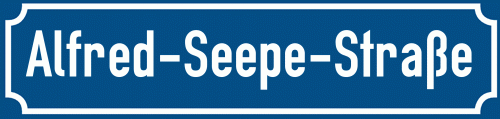 Straßenschild Alfred-Seepe-Straße zum kostenlosen Download