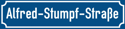 Straßenschild Alfred-Stumpf-Straße