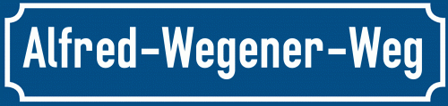 Straßenschild Alfred-Wegener-Weg