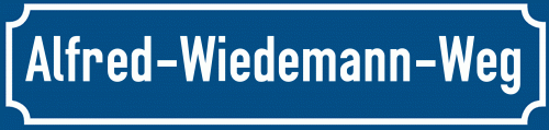 Straßenschild Alfred-Wiedemann-Weg zum kostenlosen Download