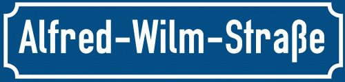 Straßenschild Alfred-Wilm-Straße