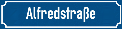 Straßenschild Alfredstraße zum kostenlosen Download