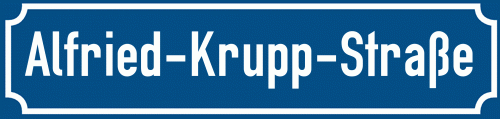 Straßenschild Alfried-Krupp-Straße
