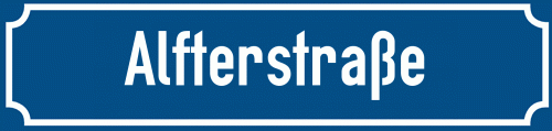 Straßenschild Alfterstraße zum kostenlosen Download