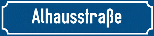 Straßenschild Alhausstraße