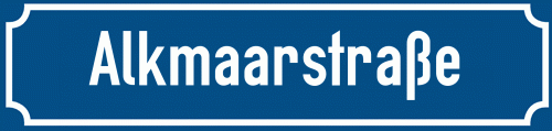 Straßenschild Alkmaarstraße