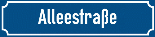 Straßenschild Alleestraße zum kostenlosen Download